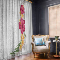 Hawaiian Plumeria and Hibiscus Window Curtain White Mode