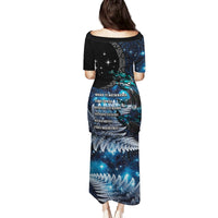 New Zealand Tui Bird Family Matching Puletasi and Hawaiian Shirt Matariki Poetry Pattern Galaxy Style LT03 - Polynesian Pride