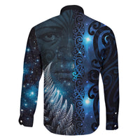 New Zealand Matariki Family Matching Off Shoulder Maxi Dress and Hawaiian Shirt The Tribal Maori Face and Silver Fern LT03 - Polynesian Pride