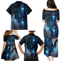 New Zealand Matariki Family Matching Puletasi and Hawaiian Shirt The Tribal Maori Face and Silver Fern LT03 - Polynesian Pride