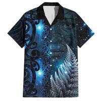 New Zealand Matariki Hawaiian Shirt The Tribal Maori Face and Silver Fern LT03 Blue - Polynesian Pride