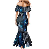 New Zealand Matariki Mermaid Dress The Tribal Maori Face and Silver Fern LT03 - Polynesian Pride