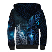 New Zealand Matariki Sherpa Hoodie The Tribal Maori Face and Silver Fern LT03 - Polynesian Pride