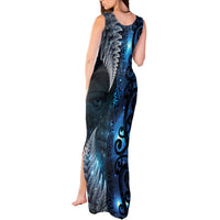 New Zealand Matariki Tank Maxi Dress The Tribal Maori Face and Silver Fern LT03 - Polynesian Pride