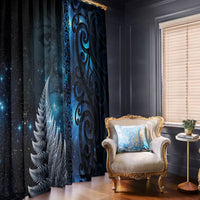 New Zealand Matariki Window Curtain The Tribal Maori Face and Silver Fern
