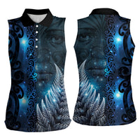 New Zealand Matariki Women Sleeveless Polo Shirt The Tribal Maori Face and Silver Fern LT03 - Polynesian Pride