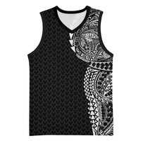 Hawaiian Traditional Tattoos Basketball Jersey Kakau Tribal Tropical Plant Motif Black Color LT03 Unisex Black - Polynesian Pride