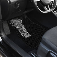 Hawaiian Traditional Tattoos Car Mats Kakau Tribal Tropical Plant Motif Black Color