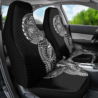 Hawaiian Traditional Tattoos Car Seat Cover Kakau Tribal Tropical Plant Motif Black Color LT03 - Polynesian Pride