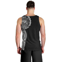 Hawaiian Traditional Tattoos Men Tank Top Kakau Tribal Tropical Plant Motif Black Color LT03 - Polynesian Pride