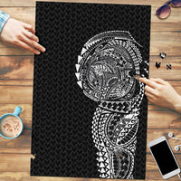 Hawaiian Traditional Tattoos Puzzle Kakau Tribal Tropical Plant Motif Black Color