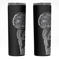Hawaiian Traditional Tattoos Skinny Tumbler Kakau Tribal Tropical Plant Motif Black Color LT03 Black - Polynesian Pride
