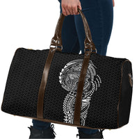 Hawaiian Traditional Tattoos Travel Bag Kakau Tribal Tropical Plant Motif Black Color LT03 - Polynesian Pride