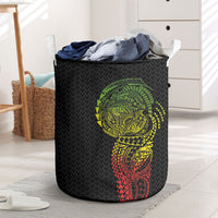 Hawaiian Traditional Tattoos Laundry Basket Kakau Tribal Tropical Plant Motif Kanaka Maoli Flag Color Inspired LT03 Multicolor - Polynesian Pride