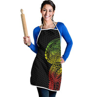 Hawaiian Traditional Tattoos Apron Kakau Tribal Tropical Plant Motif Kanaka Maoli Flag Color Inspired LT03 - Polynesian Pride