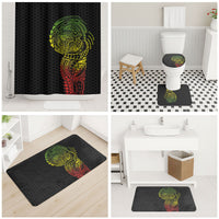 Hawaiian Traditional Tattoos Bathroom Set Kakau Tribal Tropical Plant Motif Kanaka Maoli Flag Color Inspired LT03 - Polynesian Pride