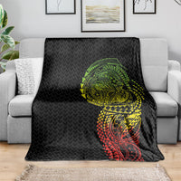 Hawaiian Traditional Tattoos Blanket Kakau Tribal Tropical Plant Motif Kanaka Maoli Flag Color Inspired LT03 - Polynesian Pride