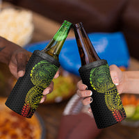 Hawaiian Traditional Tattoos 4 in 1 Can Cooler Tumbler Kakau Tribal Tropical Plant Motif Kanaka Maoli Flag Color Inspired LT03 - Polynesian Pride