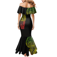 Hawaiian Traditional Tattoos Mermaid Dress Kakau Tribal Tropical Plant Motif Kanaka Maoli Flag Color Inspired LT03 - Polynesian Pride
