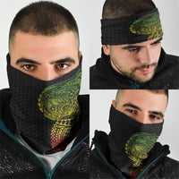 Hawaiian Traditional Tattoos Neck Gaiter Kakau Tribal Tropical Plant Motif Kanaka Maoli Flag Color Inspired LT03 - Polynesian Pride