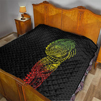 Hawaiian Traditional Tattoos Quilt Kakau Tribal Tropical Plant Motif Kanaka Maoli Flag Color Inspired LT03 - Polynesian Pride