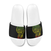 Hawaiian Traditional Tattoos Slide Sandals Kakau Tribal Tropical Plant Motif Kanaka Maoli Flag Color Inspired LT03 Multicolor - Polynesian Pride