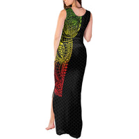 Hawaiian Traditional Tattoos Tank Maxi Dress Kakau Tribal Tropical Plant Motif Kanaka Maoli Flag Color Inspired LT03 - Polynesian Pride