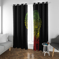 Hawaiian Traditional Tattoos Window Curtain Kakau Tribal Tropical Plant Motif Kanaka Maoli Flag Color Inspired LT03 With Grommets Multicolor - Polynesian Pride