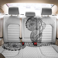 Hawaiian Traditional Tattoos Back Car Seat Cover Kakau Tribal Tropical Plant Motif White Color LT03 - Polynesian Pride