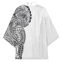 Hawaiian Traditional Tattoos Kimono Kakau Tribal Tropical Plant Motif White Color