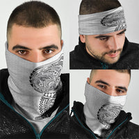 Hawaiian Traditional Tattoos Neck Gaiter Kakau Tribal Tropical Plant Motif White Color