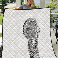 Hawaiian Traditional Tattoos Quilt Kakau Tribal Tropical Plant Motif White Color