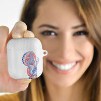 Hawaiian Traditional Tattoos AirPods Case Kakau Tribal Tropical Plant Motif Hawaii Flag Color Inspired LT03 - Polynesian Pride