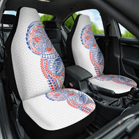 Hawaiian Traditional Tattoos Car Seat Cover Kakau Tribal Tropical Plant Motif Hawaii Flag Color Inspired LT03 One Size Multicolor - Polynesian Pride