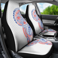 Hawaiian Traditional Tattoos Car Seat Cover Kakau Tribal Tropical Plant Motif Hawaii Flag Color Inspired LT03 - Polynesian Pride