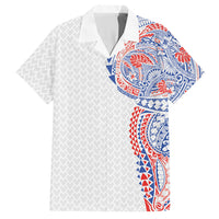 Hawaiian Traditional Tattoos Hawaiian Shirt Kakau Tribal Tropical Plant Motif Hawaii Flag Color Inspired LT03 Multicolor - Polynesian Pride