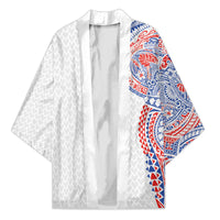 Hawaiian Traditional Tattoos Kimono Kakau Tribal Tropical Plant Motif Hawaii Flag Color Inspired LT03 Unisex Multicolor - Polynesian Pride