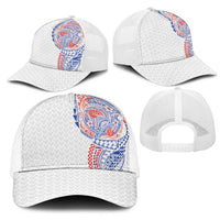 Hawaiian Traditional Tattoos Mesh Trucker Cap Kakau Tribal Tropical Plants Motif Hawaii Flag Color Inspired