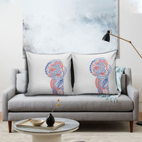 Hawaiian Traditional Tattoos Pillow Cover Kakau Tribal Tropical Plant Motif Hawaii Flag Color Inspired LT03 - Polynesian Pride