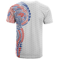 Hawaiian Traditional Tattoos T Shirt Kakau Tribal Tropical Plant Motif Hawaii Flag Color Inspired LT03 - Polynesian Pride
