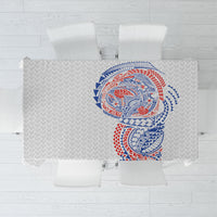 Hawaiian Traditional Tattoos Tablecloth Kakau Tribal Tropical Plant Motif Hawaii Flag Color Inspired