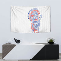 Hawaiian Traditional Tattoos Tapestry Kakau Tribal Tropical Plant Motif Hawaii Flag Color Inspired LT03 - Polynesian Pride