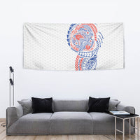 Hawaiian Traditional Tattoos Tapestry Kakau Tribal Tropical Plant Motif Hawaii Flag Color Inspired LT03 - Polynesian Pride
