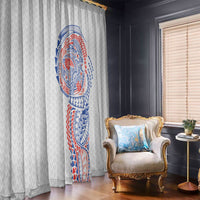 Hawaiian Traditional Tattoos Window Curtain Kakau Tribal Tropical Plant Motif Hawaii Flag Color Inspired LT03 - Polynesian Pride
