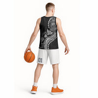 Hawaiian Kakau Tribal Sea Animals Tattoos Basketball Jersey Black Color