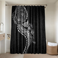Hawaiian Kakau Tribal Sea Animals Tattoos Bathroom Set Black Color