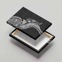 Hawaiian Kakau Tribal Sea Animals Tattoos Canvas Wall Art Black Color