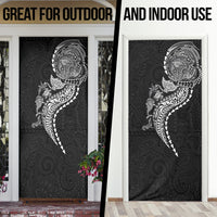 Hawaiian Kakau Tribal Sea Animals Tattoos Door Cover Black Color