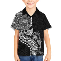 Hawaiian Kakau Tribal Sea Animals Tattoos Hawaiian Shirt Black Color