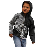 Hawaiian Kakau Tribal Sea Animals Tattoos Kid Hoodie Black Color